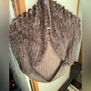 ANJARA rabbit fur cardigan